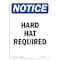 Signmission OSHA Notice Sign, Hard Hat Required, 10in X 7in Rigid Plastic, 7" W, 10" H, Portrait OS-NS-P-710-V-13246 - alternate 1